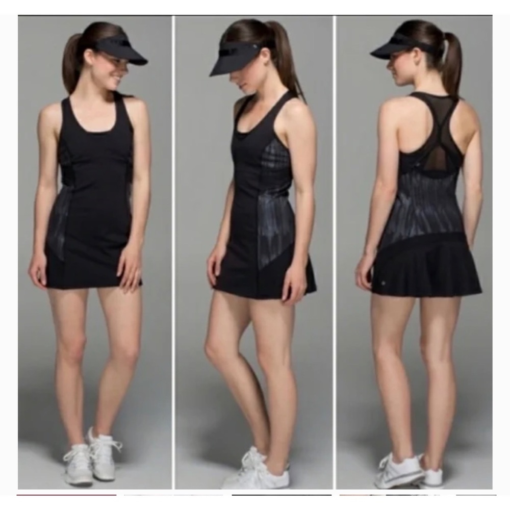Lululemon Ace Tennis Dress Scratch Match Black Size 2